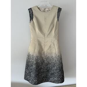 Halston Heritage Runway Dress Champagne Shower Ombre Flared Skirt